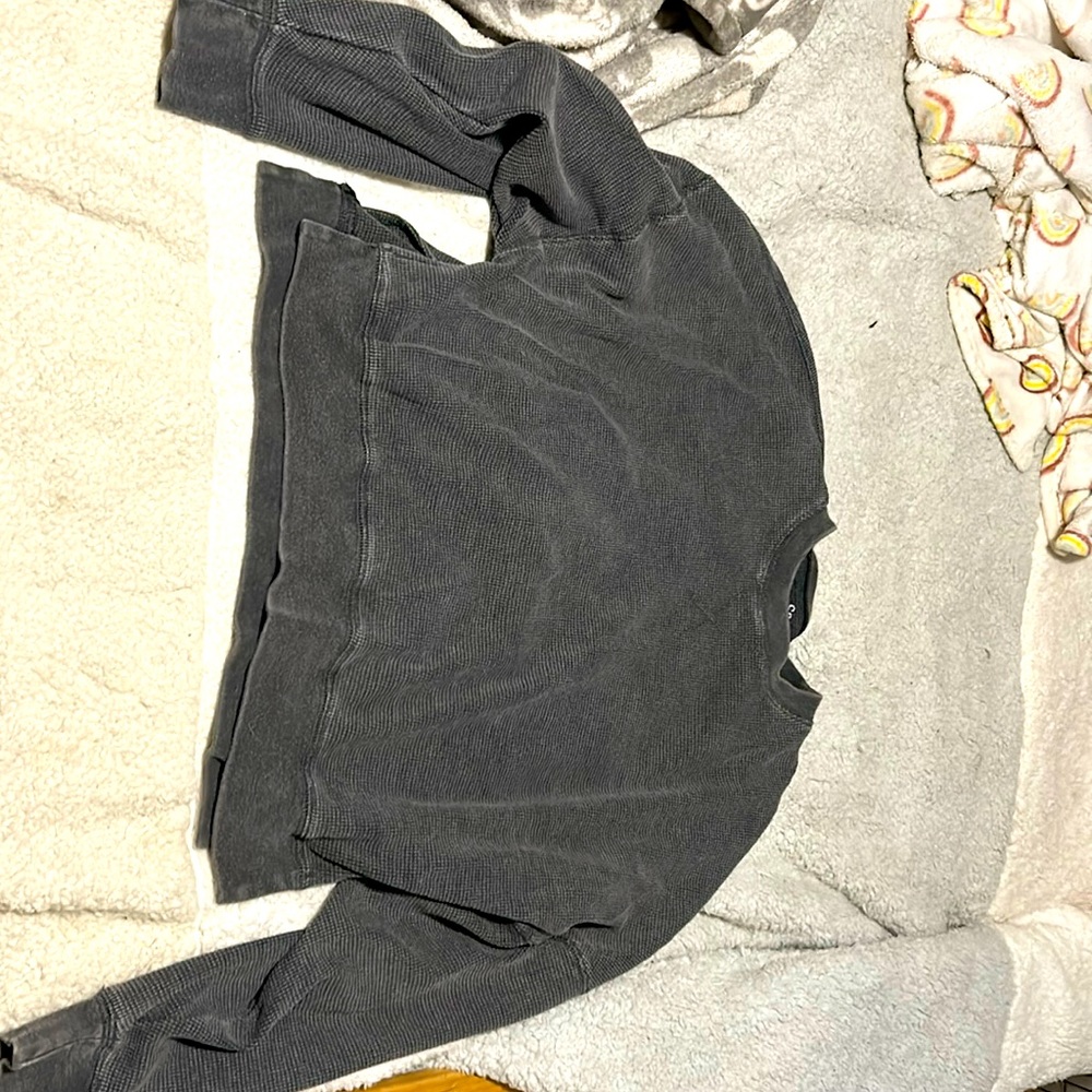 Cropped waffle long sleeve